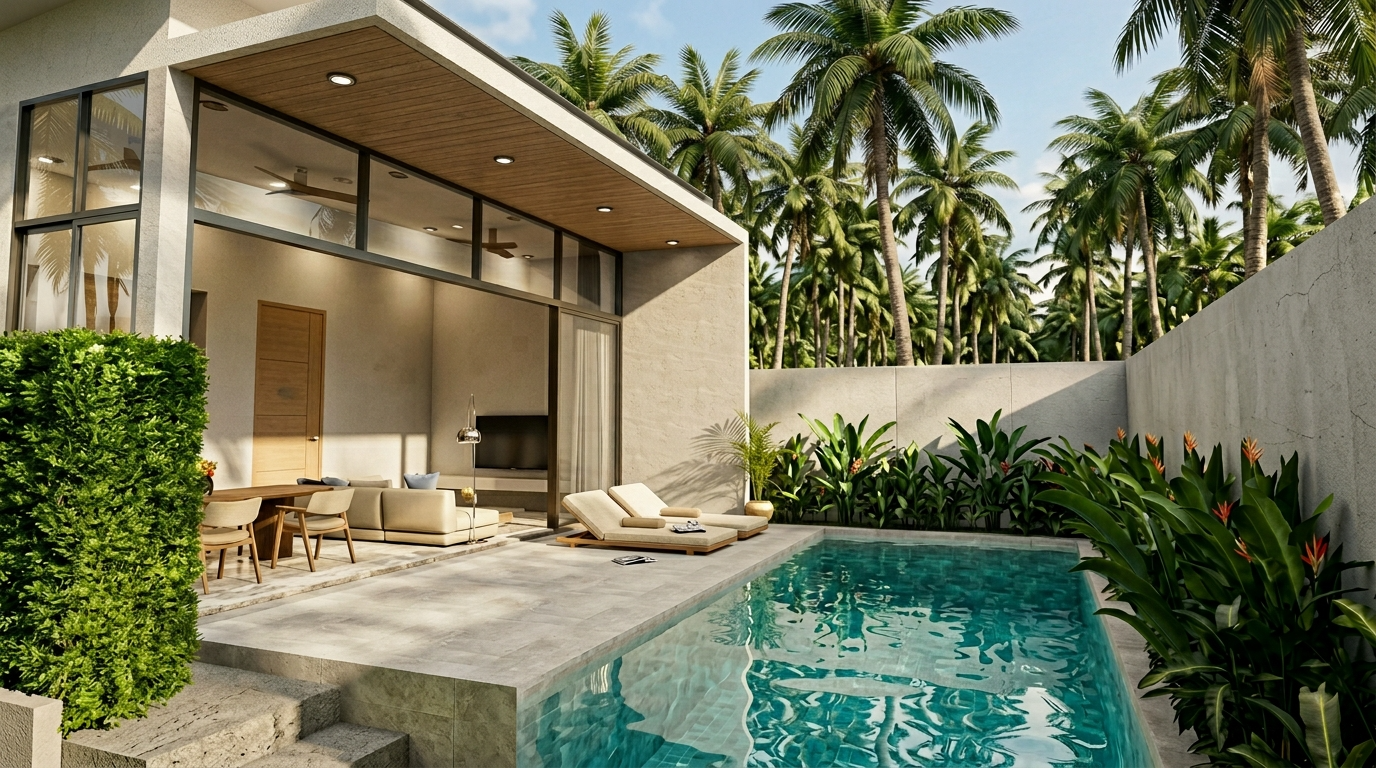 Villa Type F pool area